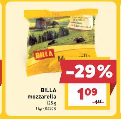 BILLA mozzarella 125 g