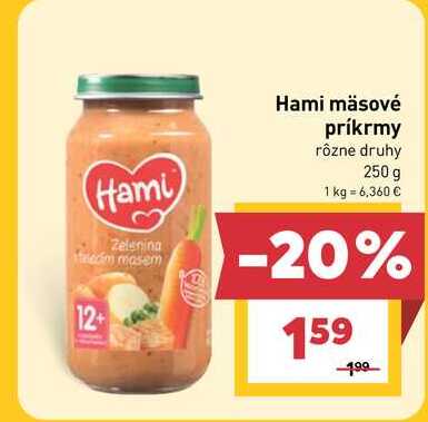 Hami mäsové príkrmy rôzne druhy 250 g