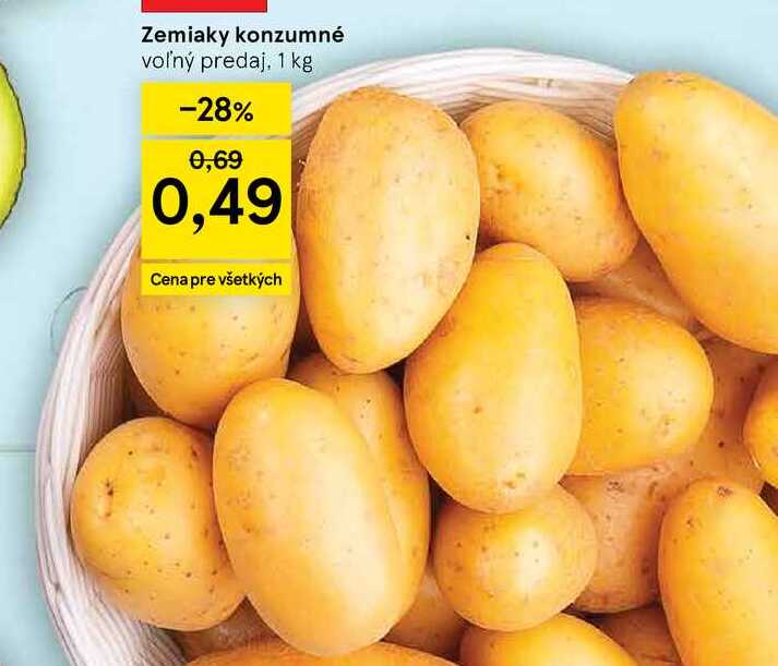 Zemiaky konzumné voľný predaj, 1 kg