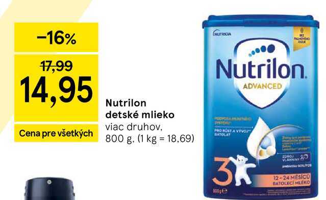 Nutrilon detské mlieko viac druhov, 800 g