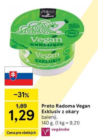 Preto Radoma Vegan Exklusiv z okary balený 140 g