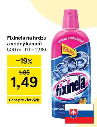 Fixinela na hrdzu a vodný kameň 500 ml