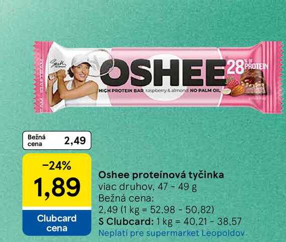 Oshee proteínová tyčinka 47 - 49 g 