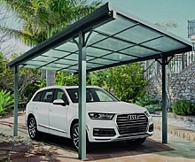 HLINÍKOVÝ PRÍSTREŠOK PRE AUTO FLORAWORLD, PLOCHÁ STRECHA