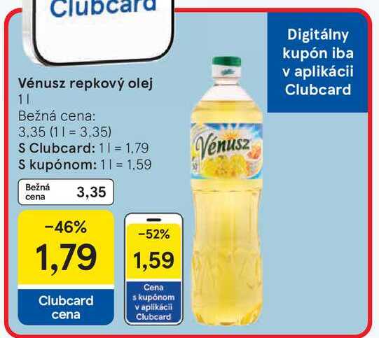 Vénusz repkový olej 1l