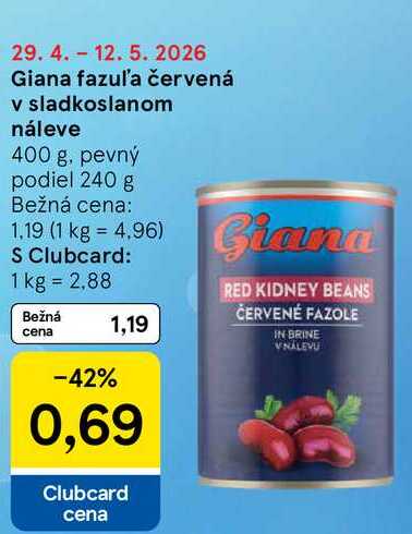Giana fazul'a červená v sladkoslanom náleve 400 g