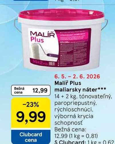 Malíř Plus maliarsky náter 14+2 kg