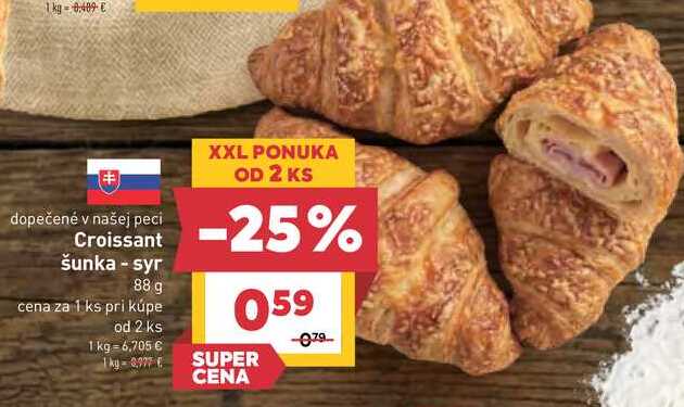 Croissant šunka - syr 88 g