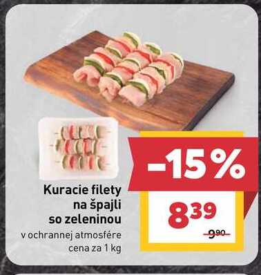 Kuracie filety na špajli so zeleninou vochrannej atmosfére cena za 1 kg 