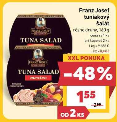 Franz Josef tuniakový šalát rôzne druhy, 160 g