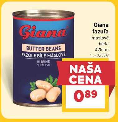 Giana fazuľa maslová biela 425 ml