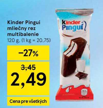 Kinder Pingui mliečny rez 4x30g