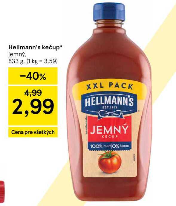 Hellmann's kečup jemný, 833 g