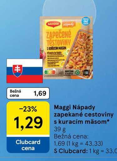 Maggi Nápady zapekané cestoviny s kuracím mäsom 39 g 