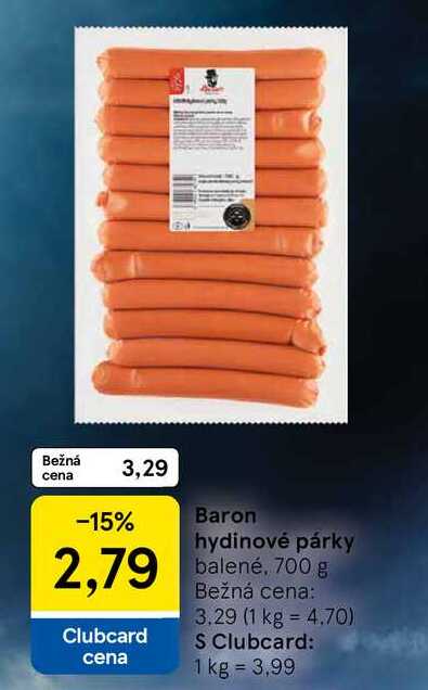 Baron hydinové párky balené, 700 g