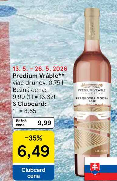 Predium Vráble viac druhov, 0,75 l