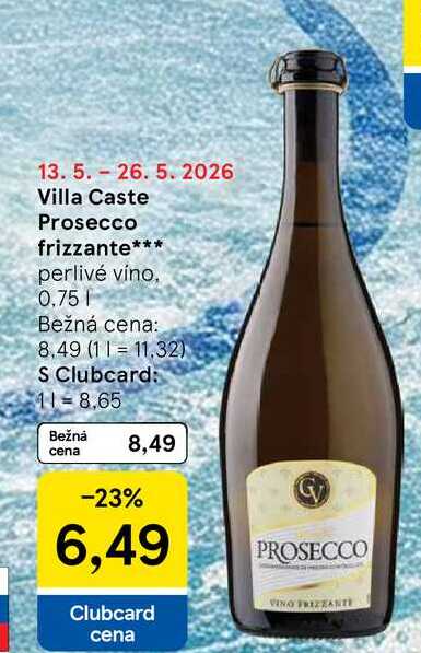 Villa Caste Prosecco frizzante perlivé víno, 0,75l