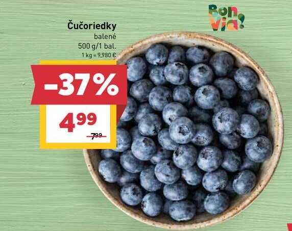 Čučoriedky balené 500 g