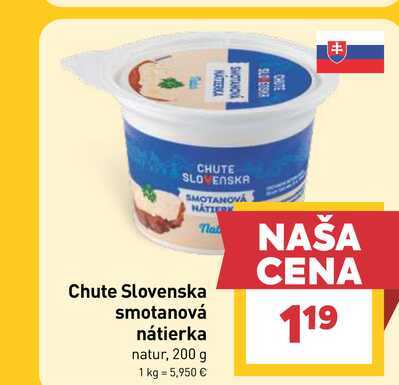 Chute Slovenska smotanová nátierka natur, 200 g 