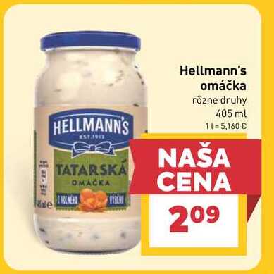 Hellmann's omáčka rôzne druhy 405 ml