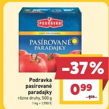 Podravka pasírované paradajky rôzne druhy, 500 g
