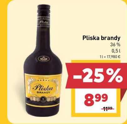 Pliska brandy 36% 0,5l