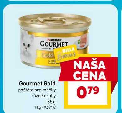 Gourmet Gold pašteta pre mačky rôzne druhy 85 g 