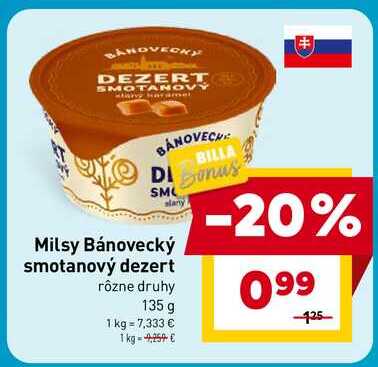 Milsy Bánovecký smotanový dezert rôzne druhy 135 g