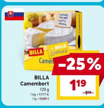BILLA Camembert 120 g
