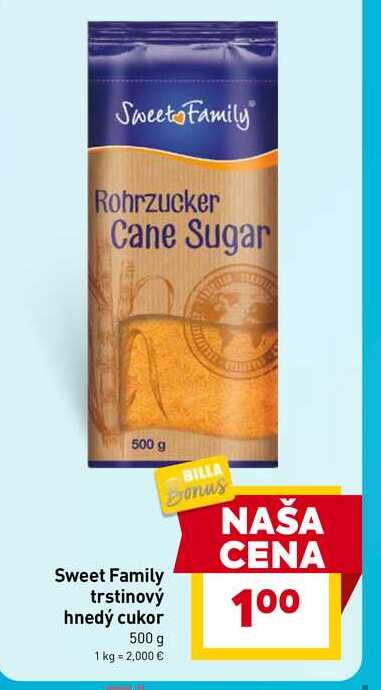 Sweet Family trstinový hnedý cukor 500 g