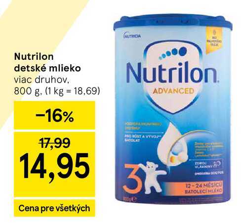 Nutrilon detské mlieko viac druhov, 800 g