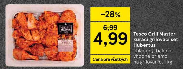 Tesco Grill Master kurací grilovací set Hubertus chladený, balenie vhodné priamo na grilovanie, 1 kg