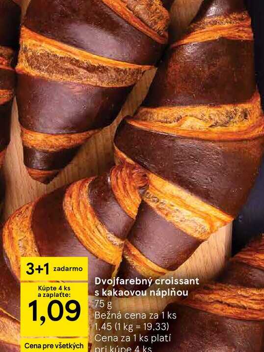 Dvojfarebný croissant s kakaovou náplňou 75 g