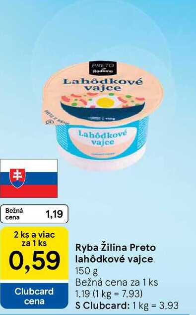 Ryba Žilina Preto lahôdkové vajce 150 g
