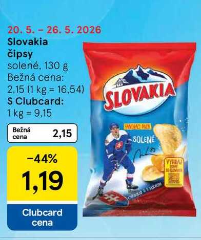 Slovakia čipsy solené, 130 g