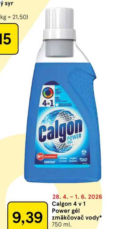 Calgon 4 v 1 Power gél zmäkčovač vody 750 ml