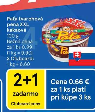 Paťa tvarohová pena XXL kakaová 100 g 