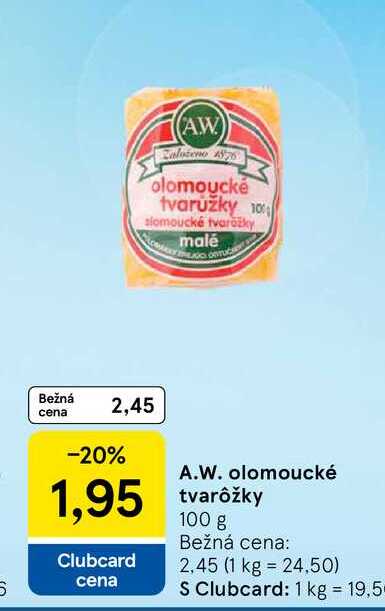 A.W. olomoucké tvarôžky 100 g