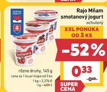 Rajo Mňam smotanový jogurt ochutený 145g