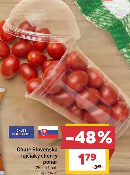 Chute Slovenska rajčiaky cherry pohár 250 g/1 bal. 