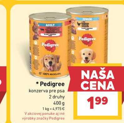 Pedigree konzerva pre psa 2 druhy 400 g 