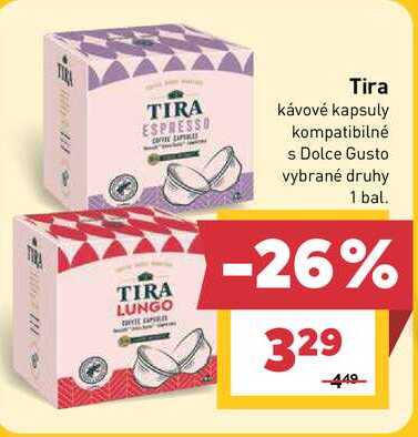 TIRA kávové kapsuly kompatibilné s Dolce Gusto vybrané druhy 1 bal.