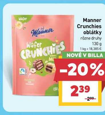 Manner Crunchies oblátky rôzne druhy 130 g