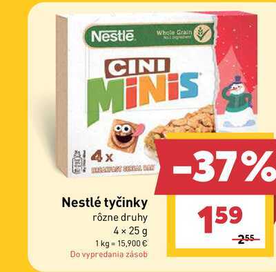 Nestlé tyčinky rôzne druhy 4 x 25 g