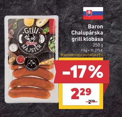 Baron Chalupárska grill klobása 250 g
