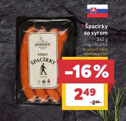Špacírky so syrom 240 g