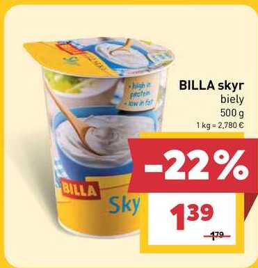 BILLA skyr biely 500 g