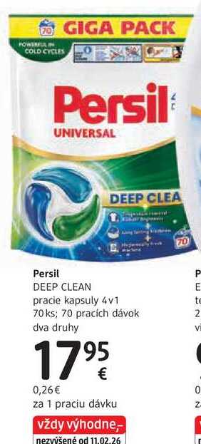 Persil DEEP CLEAN pracie kapsuly 4v1, 70 PD