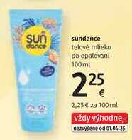 sundance telové mlieko po opaľovani, 100ml