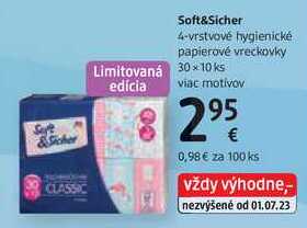 Soft&Sicher, 4-vrstvové hygienické papierové vreckovky, 30x 10 ks